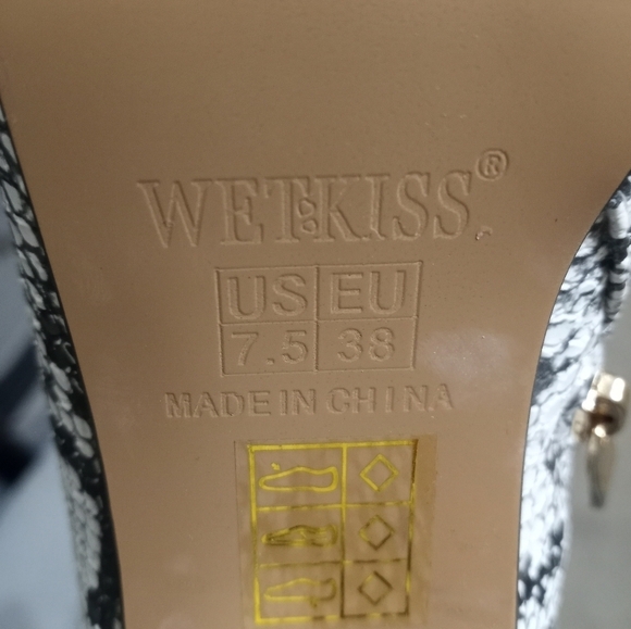 WETKISS Women's Snakeskin Ankle Boots Size 7.5 - Picture 12 of 15